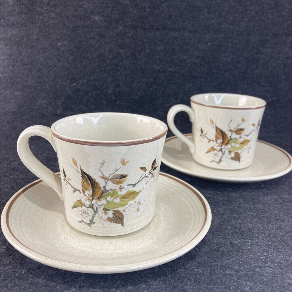 Set Of 2 Royal Doulton‎ Wild Cherry Cup & Saucer 565766 Made In England 1979 Vtg